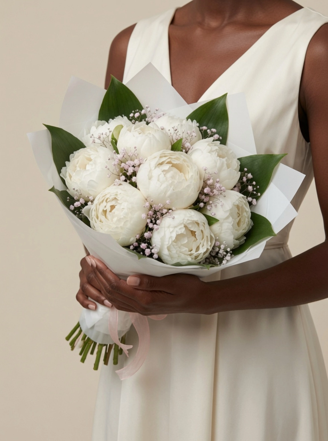 Beyaz Peony Premium Buket
