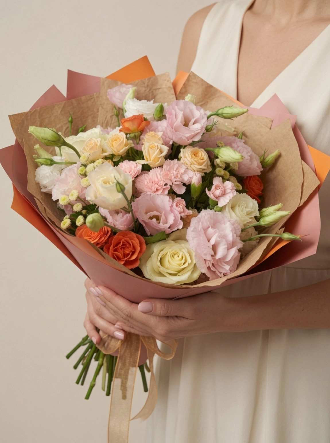 Gül - Sprey(Mini)Gül - Lisianthus Karışık Buket