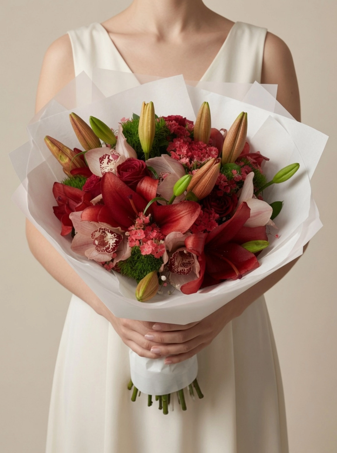 Lilium Ve Orkide Buket