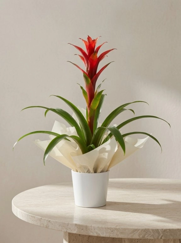 Guzmania Çiçeği + Vazo