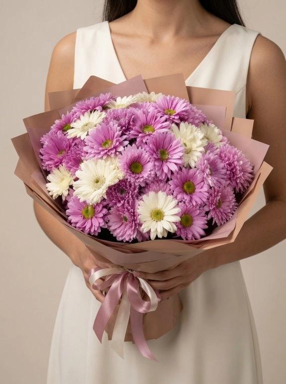 Krizantem Ve Gerbera Buket