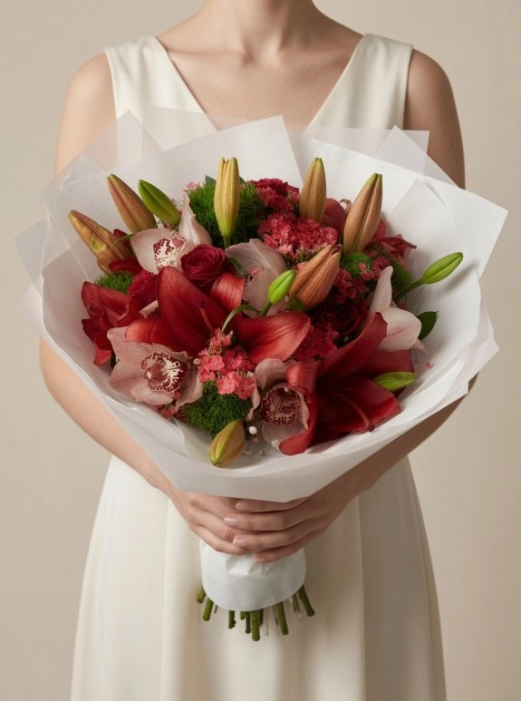 Lilium Ve Orkide Buket